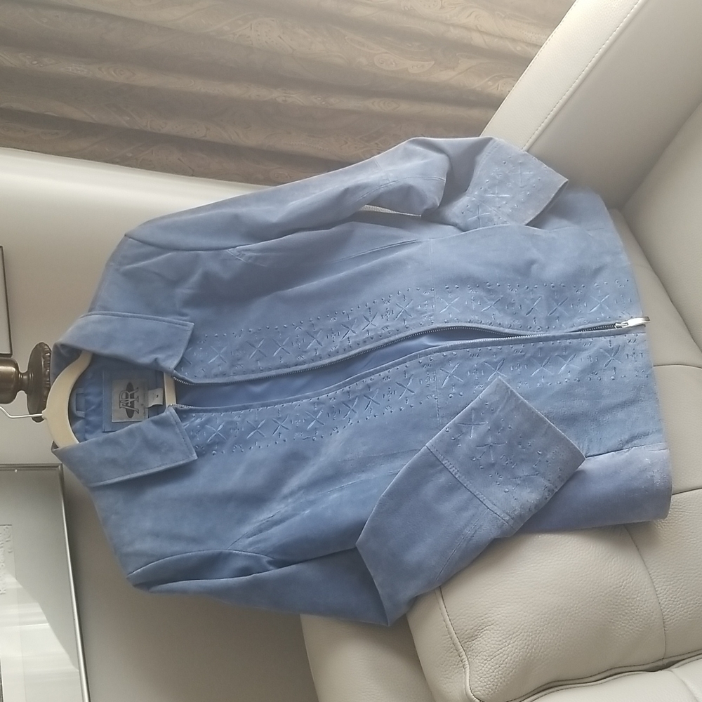 Bernardo Blue Suede Jacket, Medium, $45
